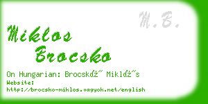 miklos brocsko business card